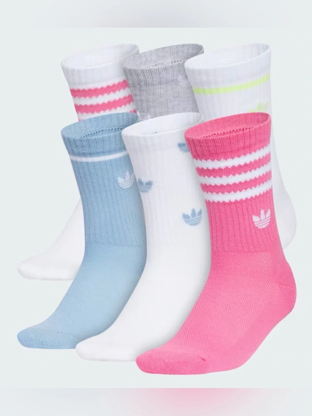 YOUTH ORIGINALS REMIX 4.0 6-PACK CREW SOCKS White / Pink Fusion / Ash Blue